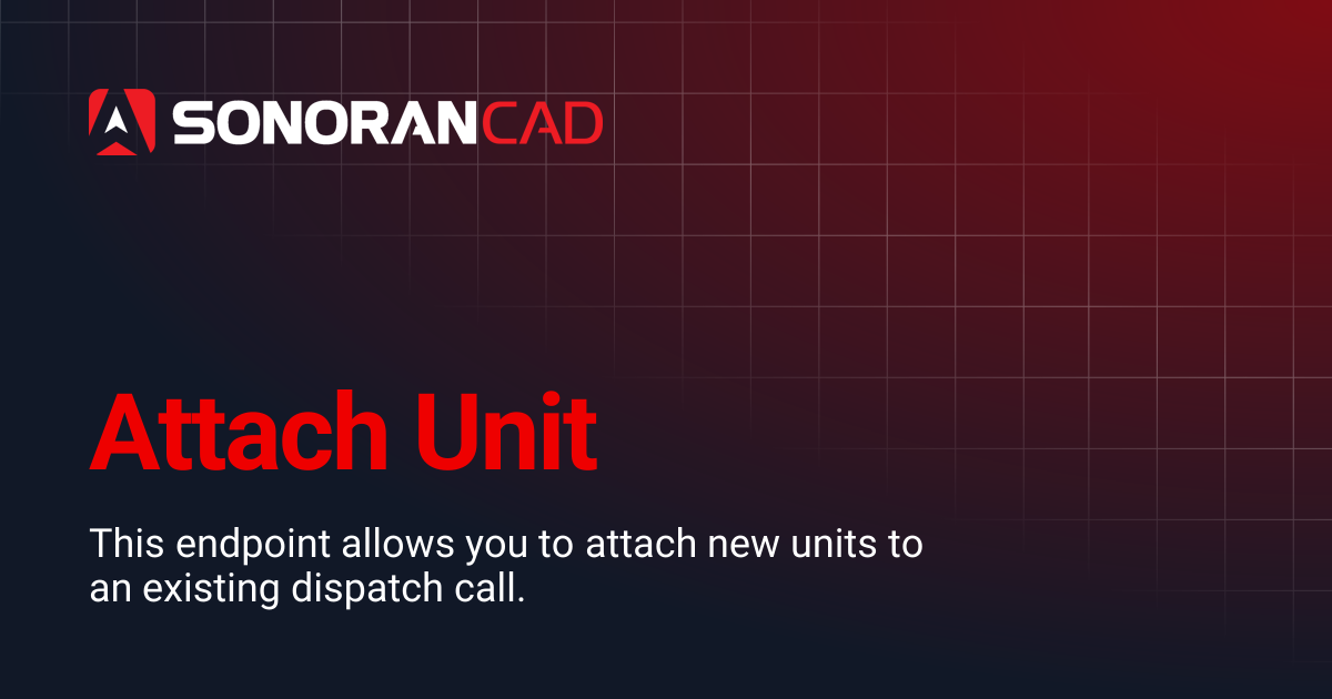 Attach Unit | CAD | Sonoran Software Documentation