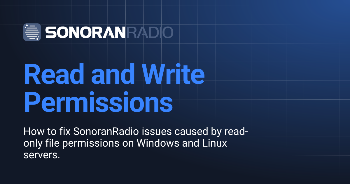 Read and Write Permissions | Radio | Sonoran Software Documentation