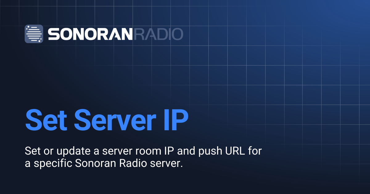 Set Server IP | Radio | Sonoran Software Documentation