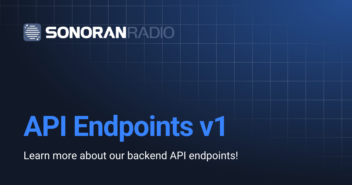 API Endpoints v1 | Radio | Sonoran Software Documentation